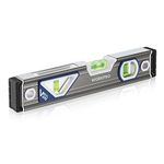 WORKPRO Spirit Level, Professional Torpedo Level 25cm/10-inch, Aluminium Housing with Shock-Absorbing Rubber End Caps, Patented Verti-site, Double View Design