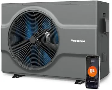 Varpoolfaye 65,000 BTU Inverter Swimming Pool Heat Pump for In Ground Pools 21,000 Gallons Electric Pool Heater for Above Ground Pool Heating Cooling WiFi Control 220v