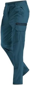 MOURCE Hiking Pants Men Lightweight Quick Dry - Water Resistant Outdoor Cargo Pants with 7 Pockets for Travel Camping Fishing, Dark Cerulean, 32W x 30L