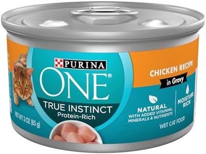 Purina ONE Natural High Protein Cat Food, True Instinct Chicken Recipe in Gravy - (Pack of 24) 3 oz. Pull-Top Cans