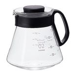 HARIO CD-V60-02 CD Cafetière Range Server V60-02 Microwave-600ml, Glass, 600 milliliters, Black, 4 Cup