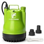 FLUENTPOWER 1/4HP Utility Pump 1900GPH Portable Submersible Sump Pump, Manual Control with 16.4 Ft Cord for Draining Water from Pool Pond Garden Hot Tub Basement Tankless Heater Liquids