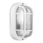 MiniSun Modern White Outdoor Garden Security Bulkhead Wall Light - IP44 Rated