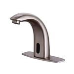 HHOOMMEE Bathroom Basin Automatic Sensor Faucet Touchless Motion Sensor Tap with Water Mixer Valve(Brush)