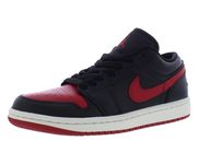 Nike Women's WMNS Air Jordan 1 Low Sneaker, Black/Gym Red/Sail, 11