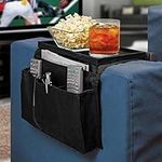 FakeFace Sofa Armchair Couch Caddy Arm Rest Organiser TV Remote Control Cup Holder Sofa Tray Caddy Sofa Couch Chairs Storage Arm Tidy Armrest Organizer Armchairs Table Storage Bag with 6 Pockets