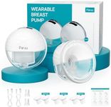 Paruu P10 Hands-Free Breast Pump Wearable, 338mmHg Strong Suction, Low Noise, 4 Modes & 9 Levels, Electric Breast Pump Portable, Smart Display, 19/21/24/28mm Insert/Flange, 2 Pack