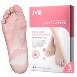 Foot Peel Mask, 3 Pack JVR Feet Exfoliating Mask, Moisturizing Socks, Footskin Care for Callus, Restoring Cracked Heel Dead, Dry, Hard Skin, Baby Soft Smooth Touch (Rose)