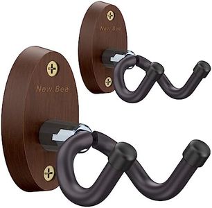 New bee Guitar Hangers,V-Shaped Guitar Wall Mount,Guitar Stand for Wall with Screws,Wall Hook Holder Stand,Hardwood Guitar Wall Mount Hanger for Acoustic Electric Guitar Bass Banjo Mandolin (2 Pack)