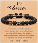 YANCHUN Baseball Coach Gifts Baseball Bracelet Soccer Bracelet Basketball Bracelet for Boys Adjustable Tiger Eye Bracelet Inspirational Gifts for Coach/My Son/Sports Fan