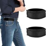 No Buckle Belts Men 2 Pack No Buckle Elastic Belt Adjustable Invisible Stretch Side Waist Buckless Belt for Men (L)