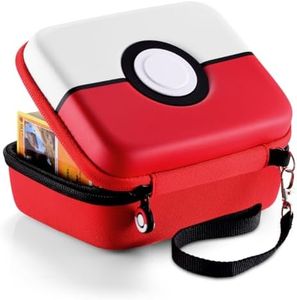 JoyHood Trading Card Storage Tin Box for Pokémon Cards, Hard-Shell Game Cards Carry Case Holder Bag, Holds Up to 400+ Cards