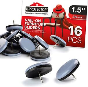 Chair Glides X-PROTECTOR – 1.5" Furniture Glides 16 pcs – Best Nail on Furniture Sliders – Premium Chair Leg Floor Protectors – Slide Effortlessly with Chair Leg Pads That Protects Your Floor!