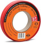 Wirefy 1" Heat Shrink Tubing - Large Diameter - 4:1 Ratio - Adhesive Lined - Industrial Heat-Shrink Tubing - 50 Feet Roll - Red