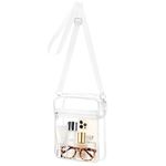 Meiikun Clear Bag Stadium Approved, Clear Purse Crossbody Bag, Adjustable Shoulder Strap Clear Bags for Concerts (8.8 x 6.5 in L- White)