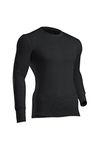 ColdPruf Men's Platinum II Performance Base Layer Long Sleeve Crew Neck Top, Black, Large