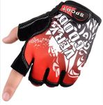 Alexvyan 1 Pair Gloves Outdoor Protective Half Finger Hand Riding, Cycling, Bike Motorcycle Gym Gloves for Men Boy (Red)