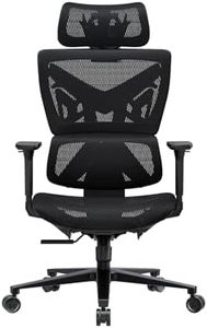 Anda Seat X-Air Ergonomic Gaming Chair - Breathable All-Mesh Office Chair with 4D Adjustable Armrests, Lumbar Support & Headrest - 265 lbs Max, Space Black