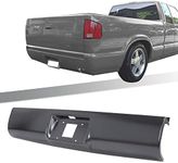 Rear Roll Pan Bumper with License Plate Hole Compatible With 1994-2003 Chevy Sonoma GMC S10 Pickup Fleetside Steel