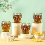 Old Monk Small Face Glasses Set of 4 300Ml for Drinking Juice, Bourbon, Whisky, Cocktails, Mocktail| Perfect for Home, Restaurants and Parties Dishwasher Safe