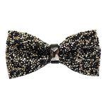 LEONARDI Designer Crystal Bow Tie for Men (BLACK 1)