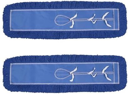 36" Industrial-Grade Cotton Dust Mop Head Refills, Perfect Replacement for Busy Home, Gym, Commercial Spaces, Heavy-Duty Mop for Janitorial & Housekeeping Needs - 2 Pack (Blue)
