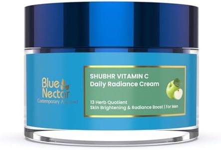 Blue Nectar Natural Vitamin C Face Cream for Glowing Skin, Dark Skin Removal Cream for Men with Green Apple and Almond Oil (13 Herbs, 1.76Oz)