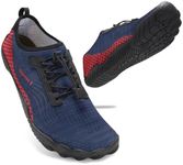 ZHR Mens Water Shoes Quick Dry Aqua Shoes for Swim Beach Surf Navy Red UK12