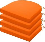 FarmaishOutdoor Chair Cushions for Patio Furniture - Patio Chair Cushions Set of 4 - Waterproof Round Corner Outdoor Seat Cushions 17"X16"X2", Black (Orange)