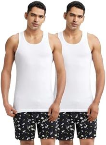 Jockey 8820 Men's Super Combed Cotton Round Neck Sleeveless Vest with Extended Length for Easy Tuck (Pack of 2)_White_L