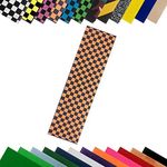 Turbo 9 x 33 Inch Skateboard Grip Tape Sheet Orange Checkerboard Design