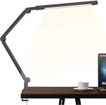 Swing Arm Lamp, LED Desk Lamp with Clamp, 9W Eye-Care Dimmable Light, Timer, Memory, 6 Color Modes, JolyJoy Modern Architect Table Lamp for Task Study Reading Working Home Dorm Office (Black)