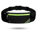 USHAKE Running Belt with Bounce-Free Pouch for iPhone and Samsung Galaxy - Ideal for Running, Walking, Cycling, and Gym Workouts, Black-1, One Size, Running Belt Phone Holder