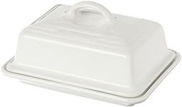 Le Creuset Stoneware European Butter Dish, White