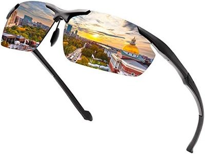 LJIMI Sports Polarized Sunglasses for Men and Women Cycling Driving Fishing Golf 100% UV Blocking Retro Sun Glasses Ultralight Eyewear Al-Mg Metal Half-Frame with Spring Hinges Shades Eyeglasses