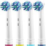 Replacement Brush Heads for Oral B- Pack of 4 Cross Generic Electric Toothbrush Heads for Oralb Braun- Crossact Toothbrushes Compatible with Most Oral-B Bases- Quality Action Bristles