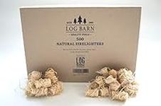 Log Barn Natural Firelighters (Box of 500). Natural Fire Lighters for Wood Burners, Pizza Ovens, Open Fires. BBQ Lighters, Fire Starters for Log Burners – Genuine Log Barn Fire Wood & Eco Firelighters