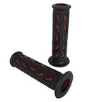 Black & Red Soft Silicon/Rubber Motorcycle Motorbike Hand Grips For 7/8" 22mm Handlebars