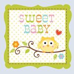 Creative Converting Happi Tree Sweet Baby Boy Beverage Napkins, 16 Count