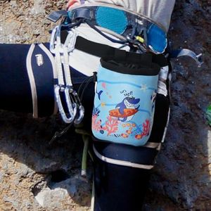 Fanosy Climbing Chalk Bag for Rock Climbers Adults Teenagers Kids Drawstring Closure Indoor Outdoor Training, Rock Climbing, Bouldering, Weightlifting, Gyming Sports, Unique Original Design