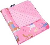 Wildkin Plush Throw Blanket for Toddler Boys and Girls, Perfect Size for Daycare and Ideal for Travel, Super Soft Throw Blankets Measures 39.5 x 28 x 0.5 Inches (Horses)