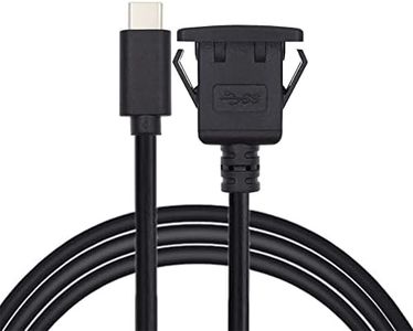 NFHK Waterproof Dustproof USB-C Type-C USB 3.1 10Gbps Extension Flush Car Latch Mount Extension Cable for Dashboard Panel