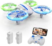 DEERC Mini Drone with 720P HD FPV Camera for Kids, D23 RC Quadcopter with Bright LED Lights, Altitude Hold, Headless Mode, 3D Flips, Voice/Gesture Control, 2 Batteries, Gift Toy for Boys and Girls