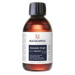 Naissance Organic Avocado Oil (no. 231) - 225ml - Natural Moisturiser - for Skin, Face, Nails, Body, Hair Growth, Nails, Soap Making