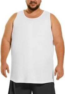 HOdo Big & Tall Mens Cotton Undershirts Sleeveless A-Shirts White 4XL