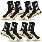 BOLDSTUFF Hi-Tech Performance Athletic Socks for Men & Women | Crew Length, Anti-Slip Rubber Grip, Thick Cushion Sports Socks for Running, Gym, Training (IN, Alpha, Free Size, 4, Black)