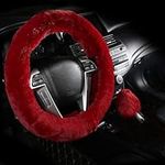 OHHMNKK 2 Pcs Furry Car Steering Wh