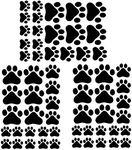 60 PCS Dog Paws Wall Decal Vinyl Stickers, Removable Animal Footprint Wall Decoration, Available in 3 Sizes DIY Sticker Mural Sets for Bedroom Living Room Office Playroom Classroom