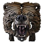 Enesco Edge Sculpture Bear Face Roaring Bust Figurine, 14.96 Inch, Brown