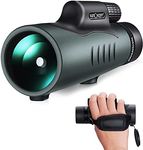 K&F Concept HD 12X42 Monocular Telescope, High Power Monoculars for Adults, BAK4 Prism IP68 Waterproof Compact Monocular Scope for Bird Watching Hunting with Hand Strap